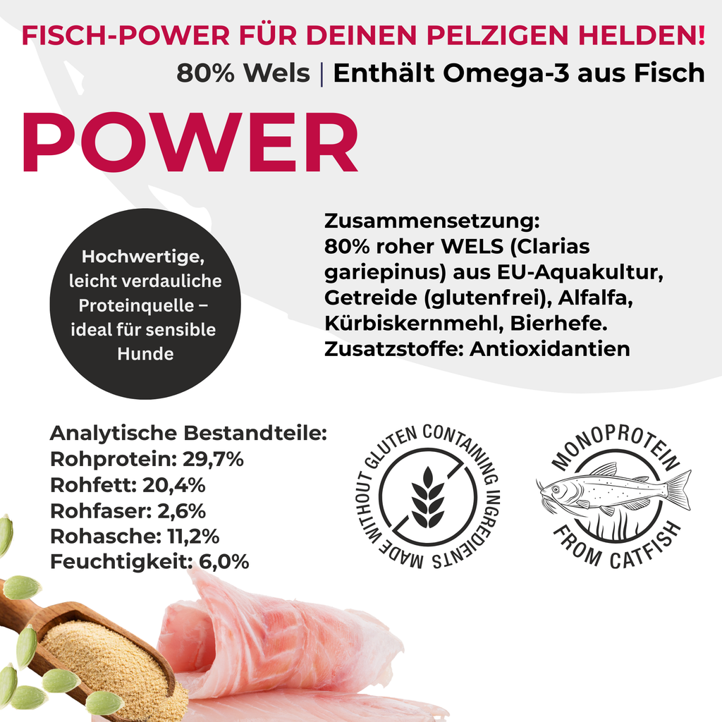 PETEFCO | POWER BITES | 80% Fish | 6x100g | recompensa pentru caini