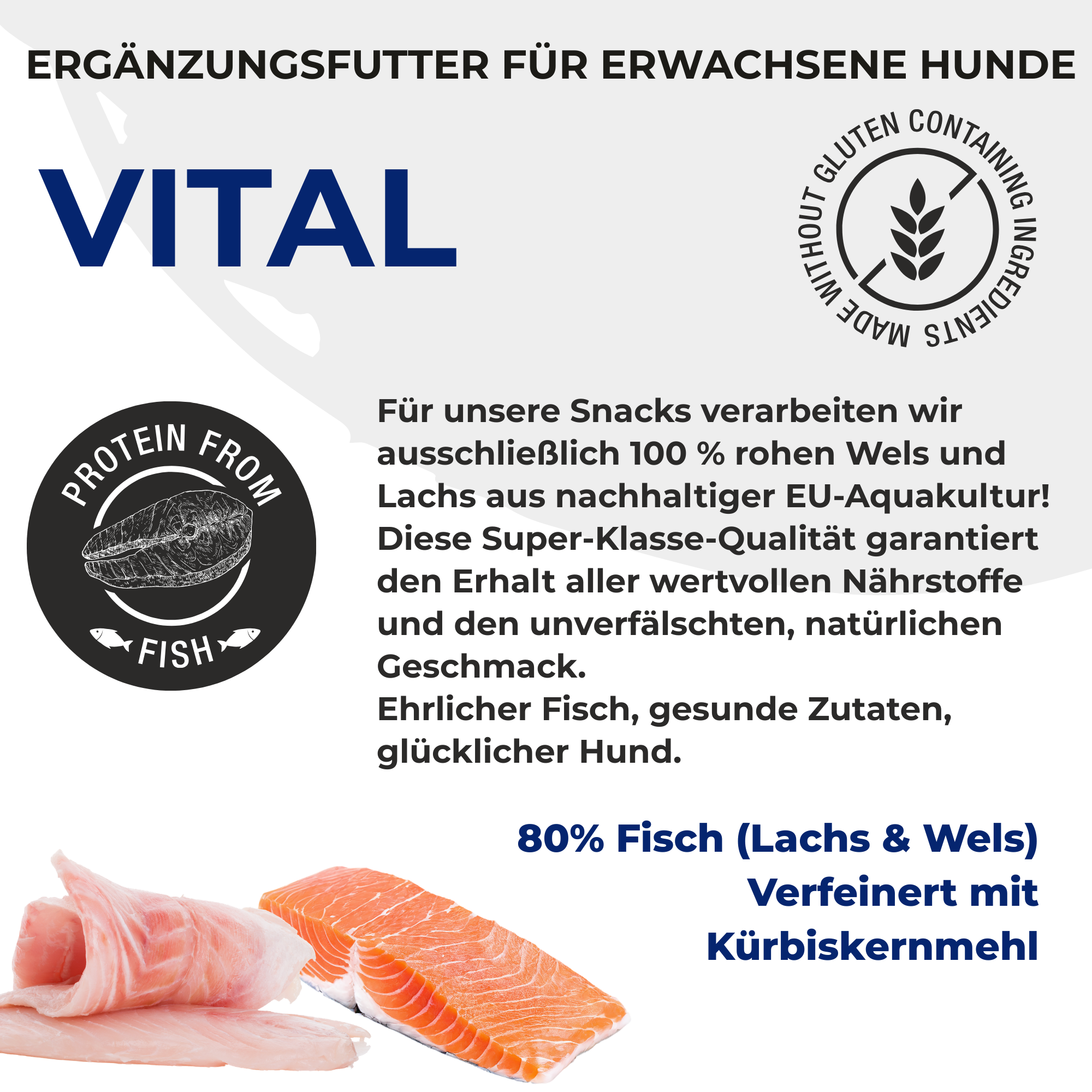 PETEFCO | VITAL BITES | 80% Fish | 6x100g | recompensa pentru caini
